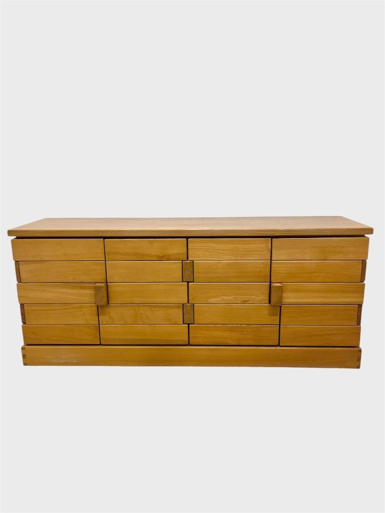 Elmwood credenza. Maison Regain. France circa 1970-80.