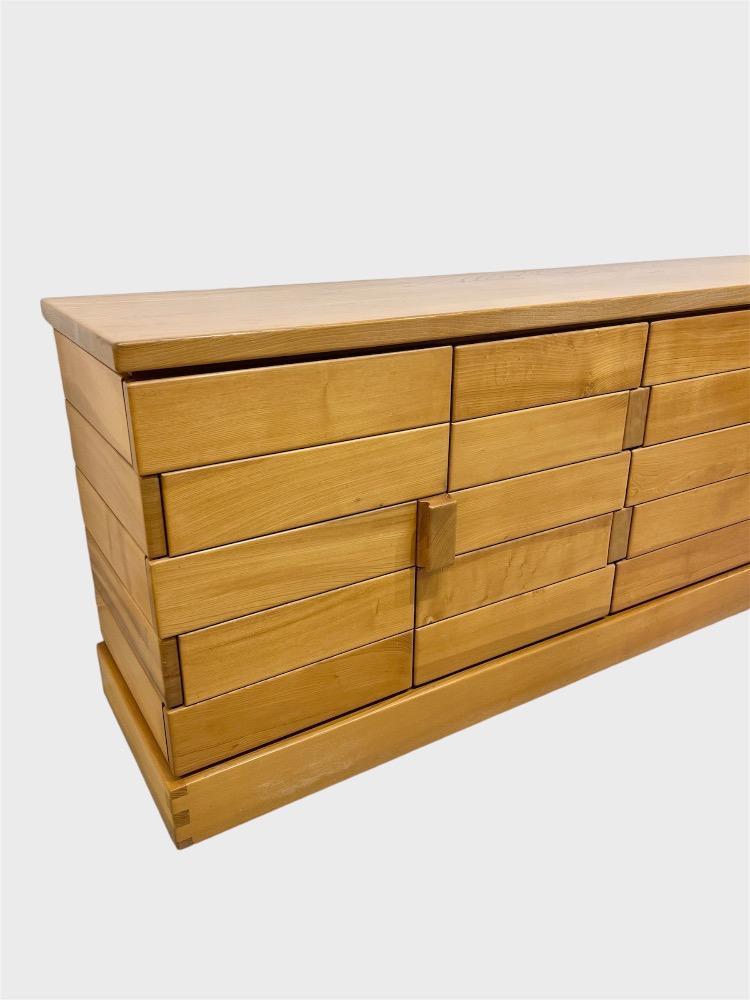 Elmwood credenza. Maison Regain. France circa 1970-80.