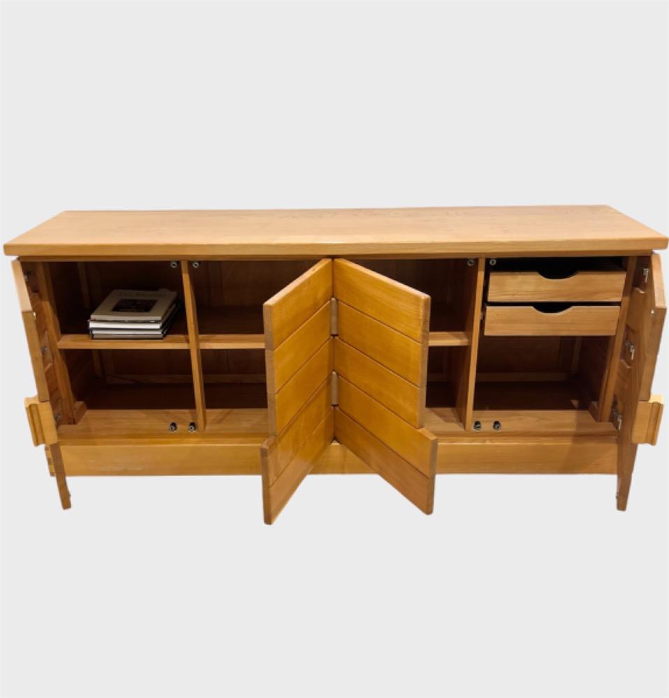 Elmwood credenza. Maison Regain. France circa 1970-80.