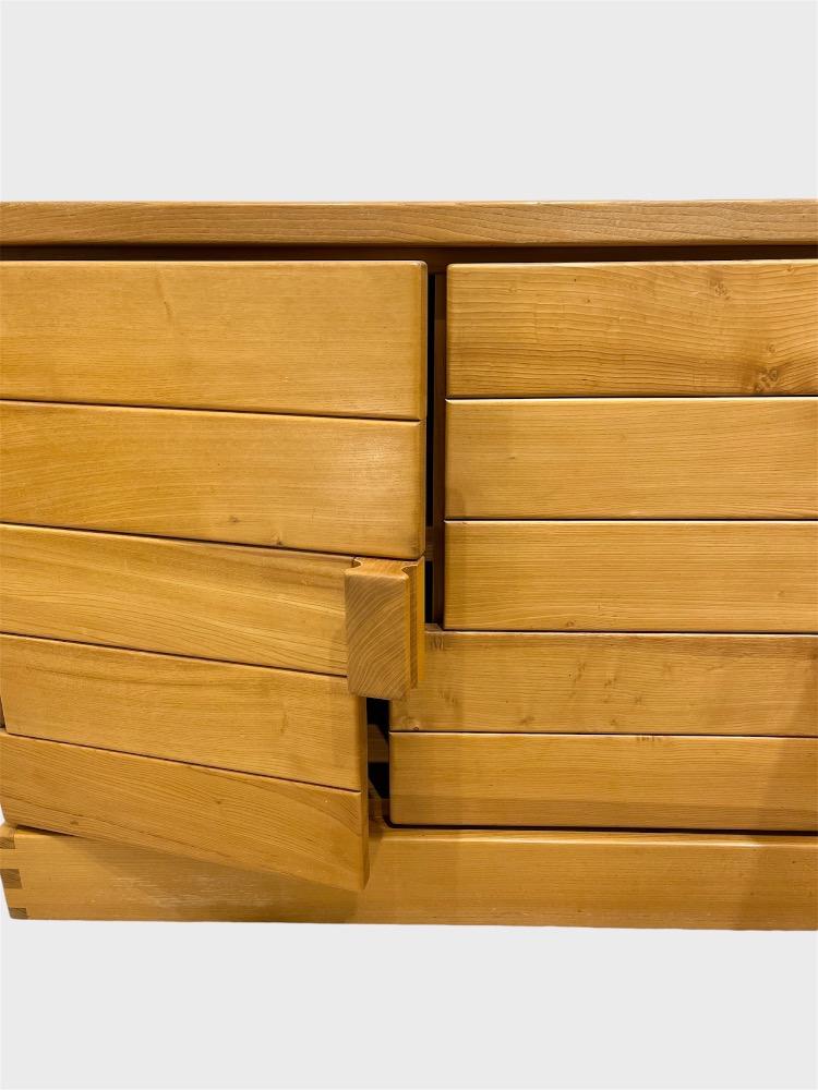 Elmwood credenza. Maison Regain. France circa 1970-80.