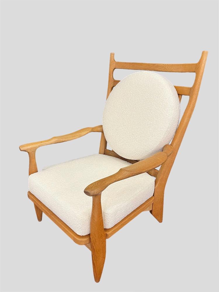 Pair of oak armchairs. Guillerme et Chambron. France circa1960.